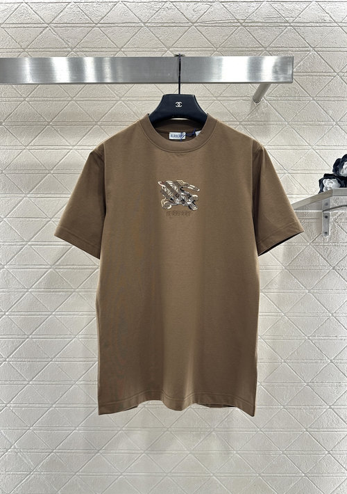 Burberry Customized Cotton Round Neck T-shirt with Horse Logo