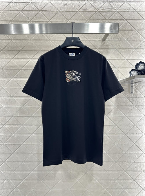 Burberry Customized Cotton Round Neck T-shirt with Horse Logo
