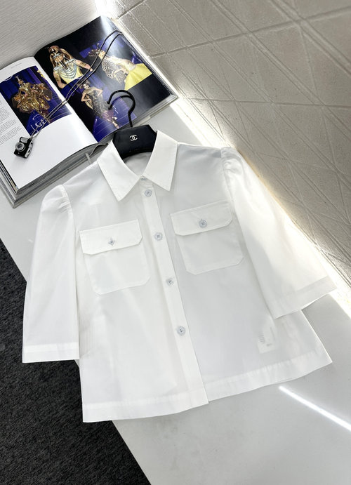Louis Vuitton Custom Cotton Shirt with Notched Lapel and Buttons