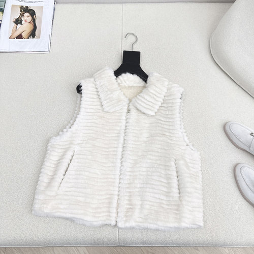 Fendi Eco-Friendly Mink Fur Vest with Soft Glossy Finish