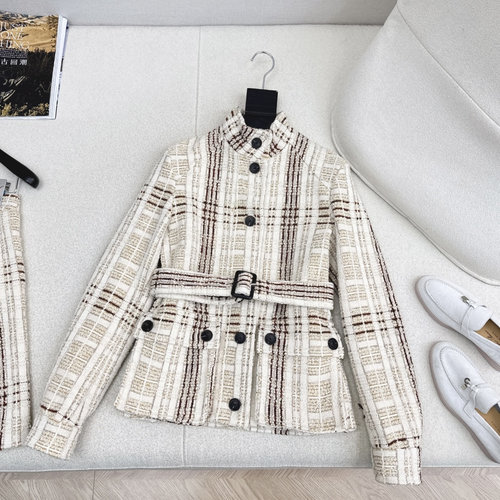 Loro Piana Checkered Wool Hunting Jacket with Belt for Classic Luxury