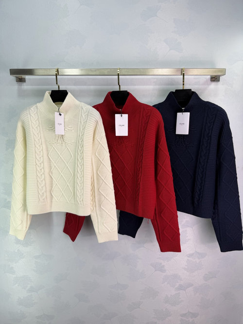 Celine Twist Knitwear with Classic Pattern, Nordic Soft Style