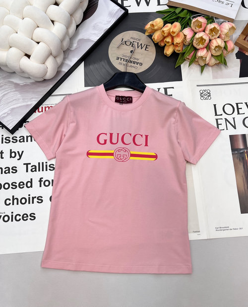 Gucci Classic Print Short-Sleeved T-Shirt, Breathable and Durable