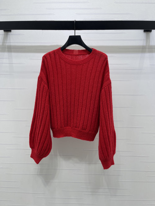 Loewe Net Edition Totem Logo Lantern Sleeve Knit Sweater