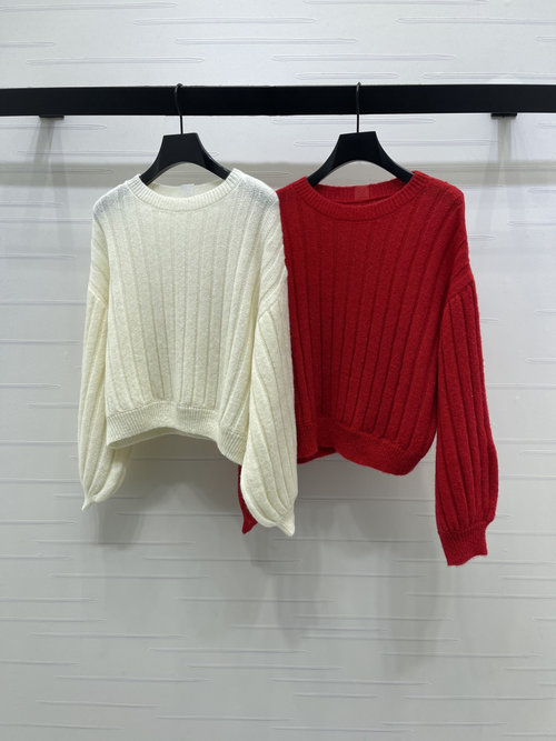 Loewe Net Edition Totem Logo Lantern Sleeve Knit Sweater