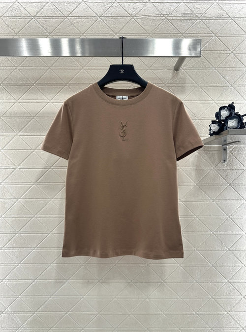 Louis Vuitton Stereo Embroidered Letter T-Shirt in Breathable Cotton