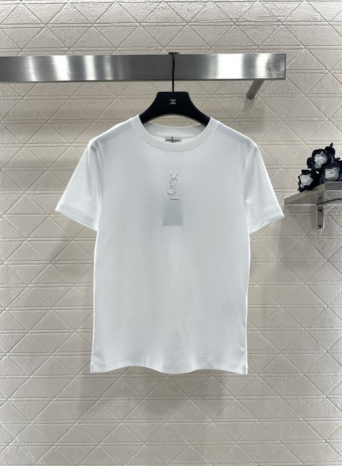 Louis Vuitton Stereo Embroidered Letter T-Shirt in Breathable Cotton