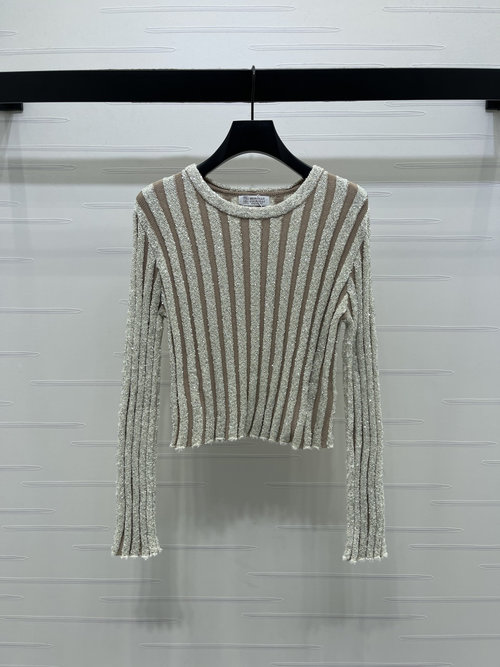 Loewe Elegant Vertical Striped Knit Long-sleeve for Refined Style