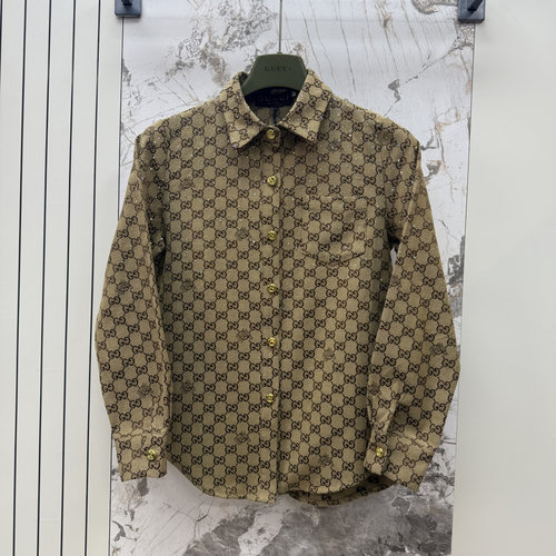 Gucci Heavy-Duty Rhinestone Collared Shirt