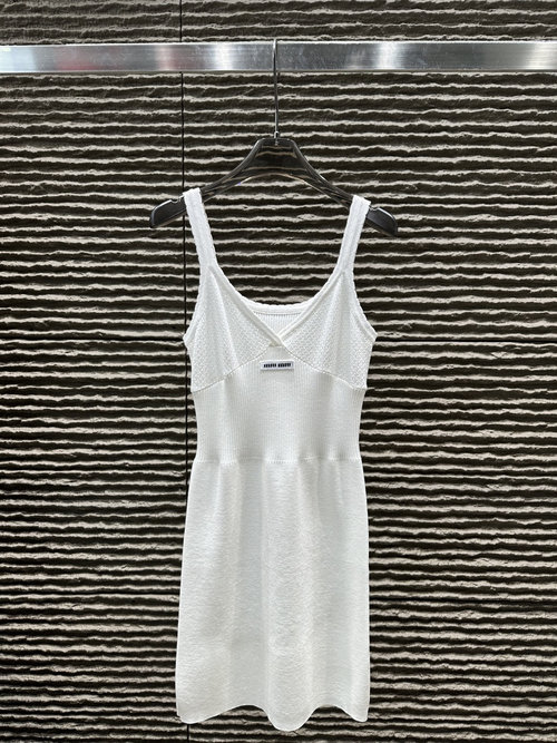 Miu Miu Hollow-out Sling Dress with Distinctive Design