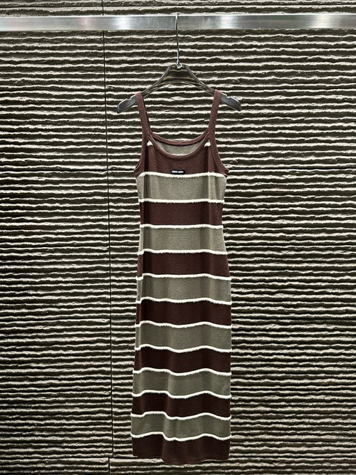 Miu Miu New Arrival: Striped Sling Vest Dress