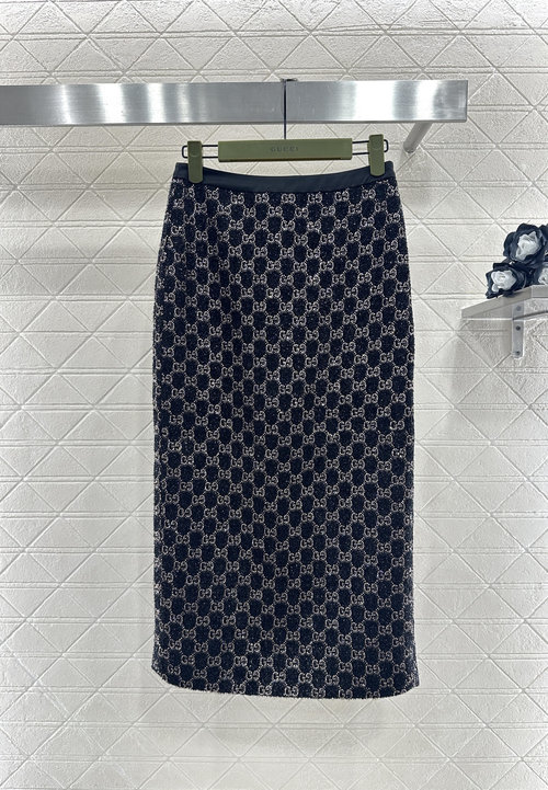 Gucci Heavy-Duty Studded Short-Sleeve Skirt Set with Double-G Logo