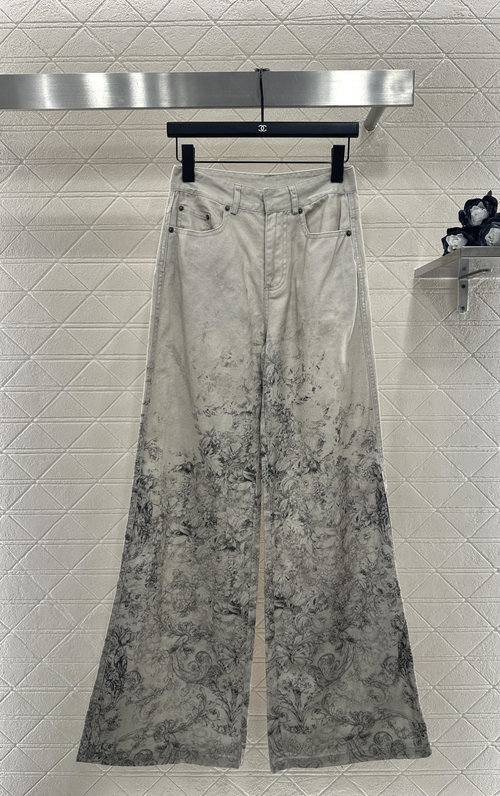 Dior Customized Denim Set with Natural Prints and Bee Emblem