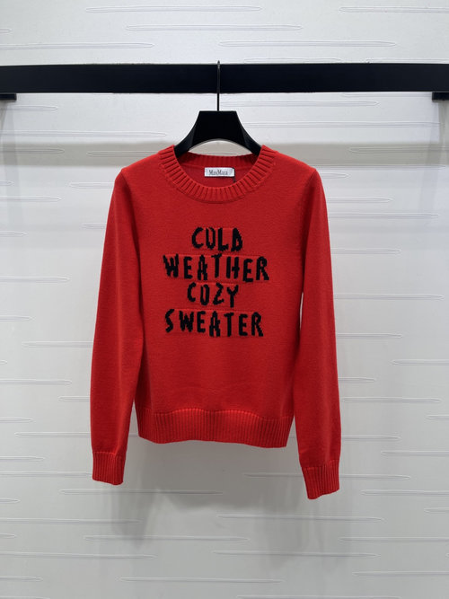 Max Mara Crochet Letter Long Sleeve Sweater - Elegant and Vintage