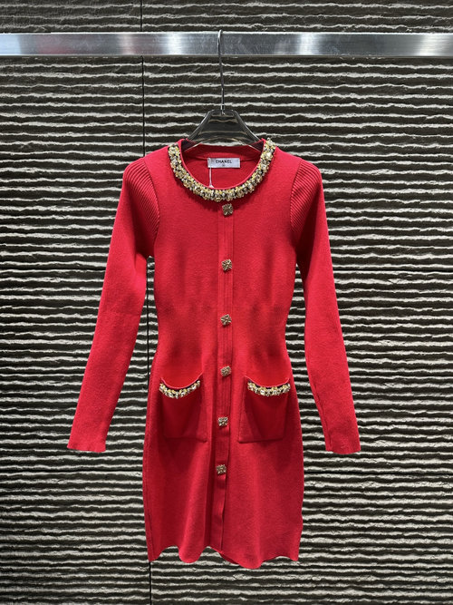 Chanel Heavy-Duty Red Dress for Special Occasions
