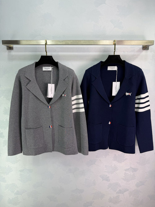Thom Browne Premium Wool Cardigan with Classic Four-Stripe Design