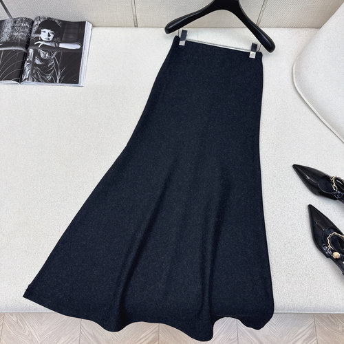 Brunello Cucinelli Side-Slit High-Waisted Woolen Mermaid Skirt