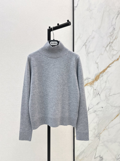 Max Mara High-Neck Cashmere-Wool Blend Sweater, Lazy Style