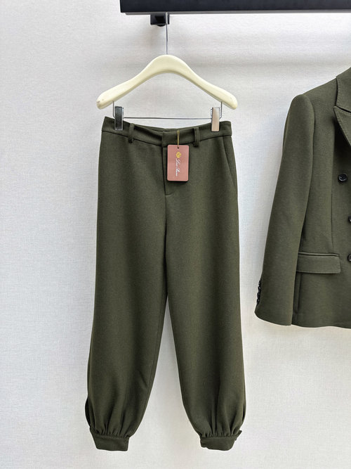 Loro Piana Equestrian Style Wool Cuffed Trousers, Exclusive Design