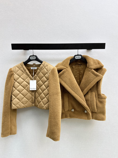 Max Mara Detachable and Stylish Two-piece Teddy Fur Jacket Set