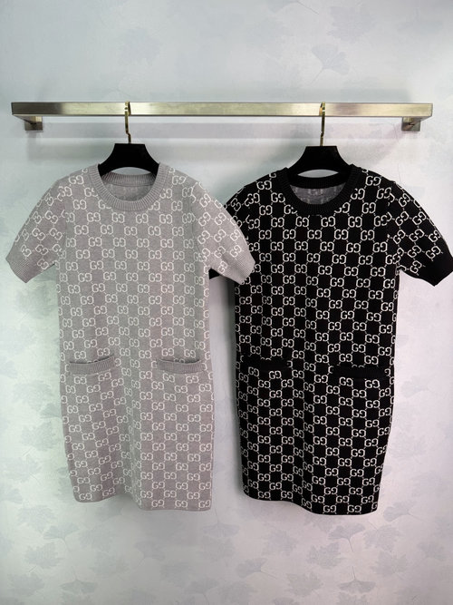 Gucci Cute Double G Jacquard Knit Sleeveless Dress