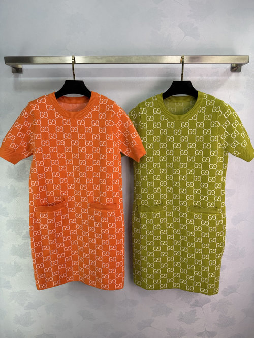 Gucci Double G Jacquard Knit Sleeveless Dress, Elegant and Stylish