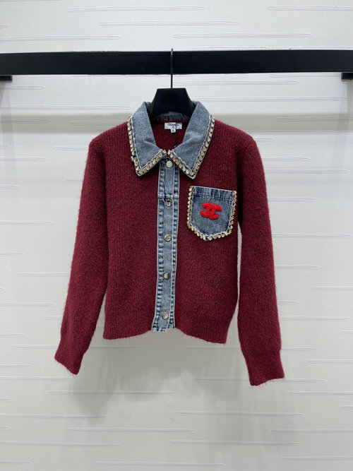 Chanel Original Premium Knit Polo Collar Cardigan for Early Spring
