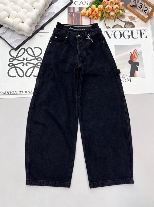 Versace Fashionable Utility Jeans with Fake Two - piece Waistband