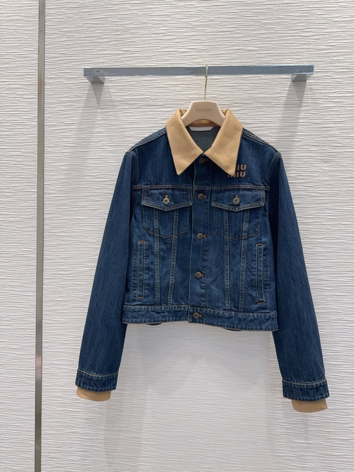 Miu Miu New Denim Set with Textured Material