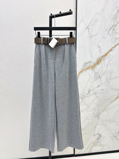 Brunello Cucinelli Custom Belted Straight-Leg Pants, Suitable for Daily Casual Wear