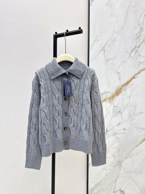 Polo Ralph Lauren Minimalist Twisted Rope Cardigan, Timeless Elegance, Soft Wool Blend, Versatile Styling