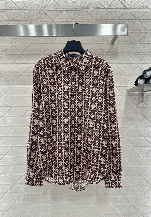 Louis Vuitton Loose-fit Print Silk Shirt with Vintage Monogram Design