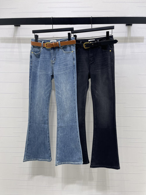 Celine High-Waisted Flared Jeans with Logo
