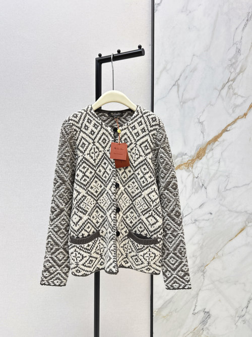 Loro Piana LP Fair Isle Pattern Heavy Cashmere Cardigan for a Classic Look