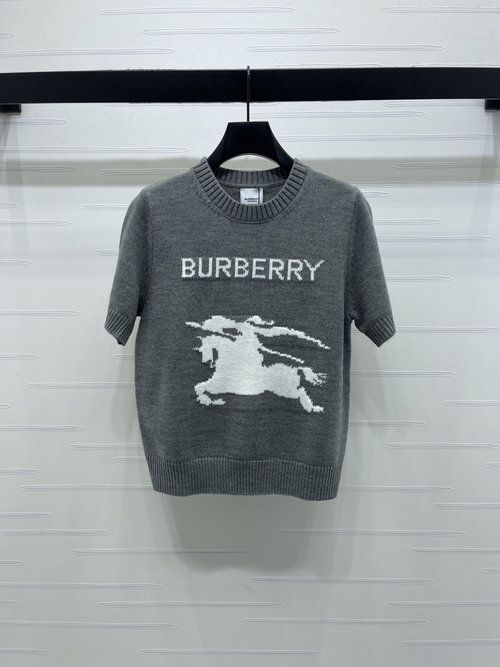 Burberry Warhorse Jacquard Round-Neck Short-Sleeve Top