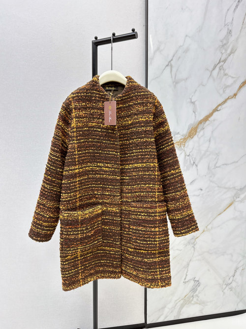 Loro Piana Alpaca Tweed Coat: Graceful Silhouette with Luxury Fabric