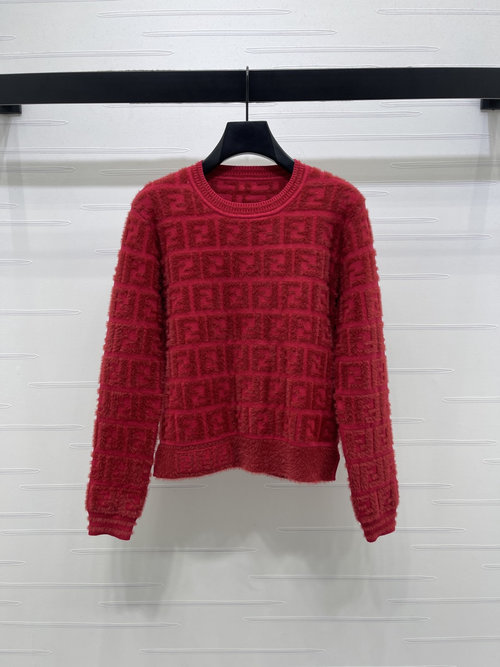 Fendi Premium Jacquard Pullover Long Sleeve Sweater