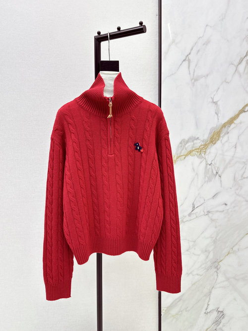 Polo Ralph Lauren Cable-knit Collared Half-zip Wool Sweater