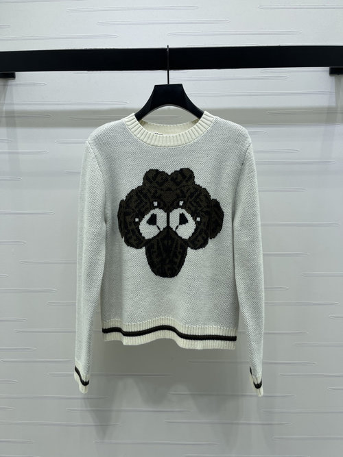 Fendi Premium Quality Round Neck Cartoon Dog Logo Sweater