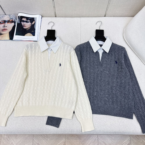 Polo Ralph Lauren Spliced Fake Two-Piece Knitwear in Classic Colors