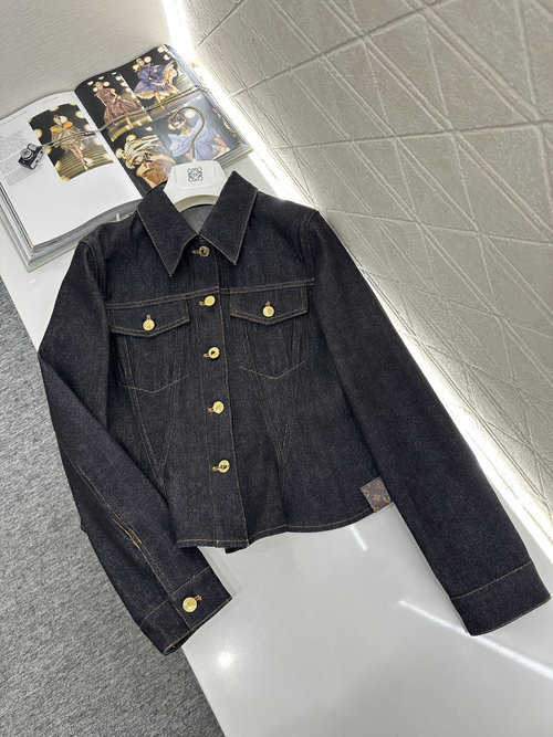 Louis Vuitton Asymmetric Denim Jacket and Midi Skirt Set in YB Twill Cotton