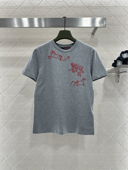 Gucci Horse-themed T-shirt with Embroidered Logo