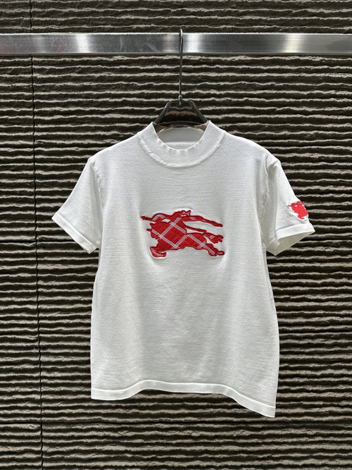 Burberry Classic Embroidery Knight Knitted Short Sleeve