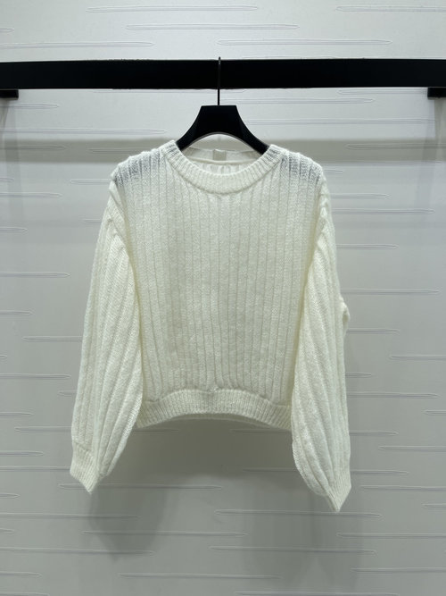 Loewe Plain Lantern Sleeve Knit Sweater