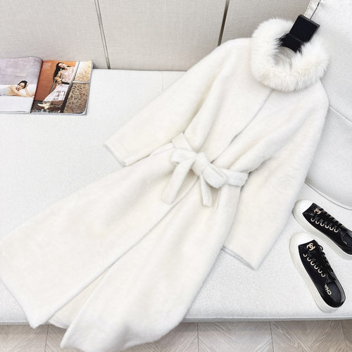 Fendi Long Coat with Fox Fur Collar