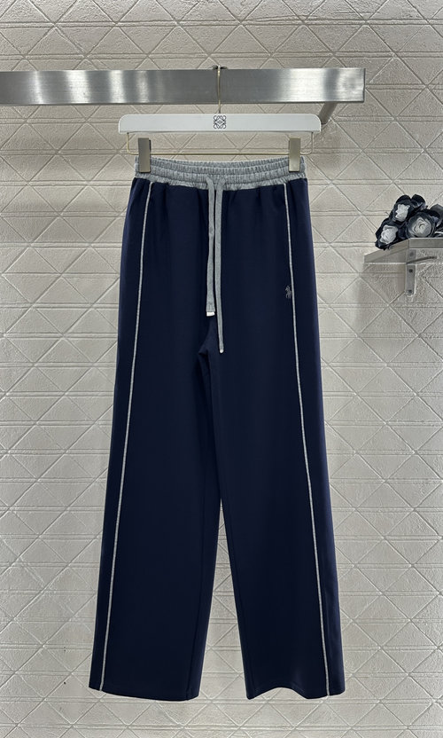 Polo Ralph Lauren Custom Imported Cotton Straight Pants with Color-blocking and Logo