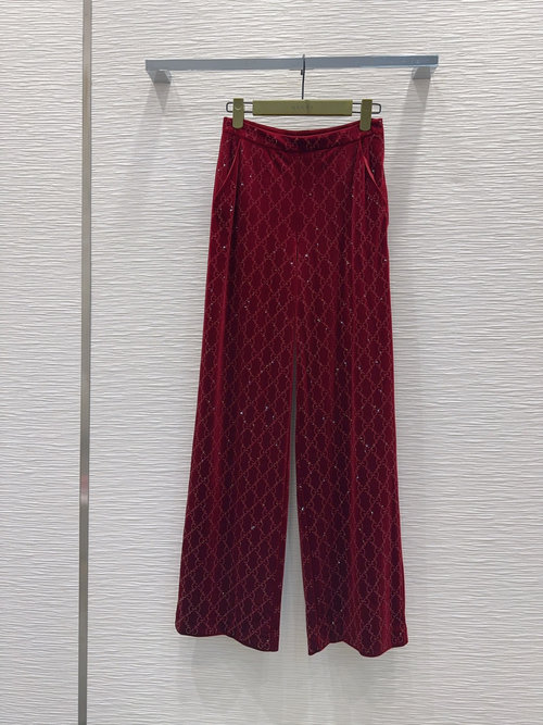 Gucci Custom Velvet Outfit with Imported Rhinestones for Daily Use