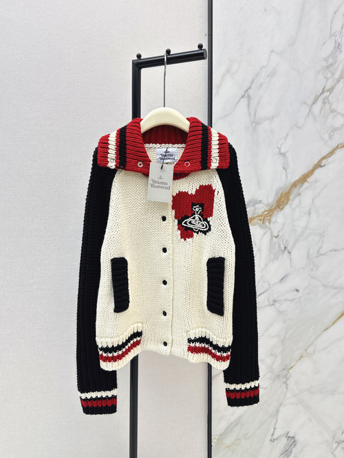 Vivienne Westhood Saturn Pattern Knit Cardigan, Warm and Stylish