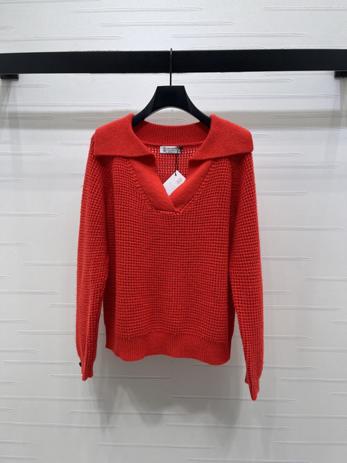 Loewe V-Neck Knitted Long Sleeve with Waffle Texture and Quality Material