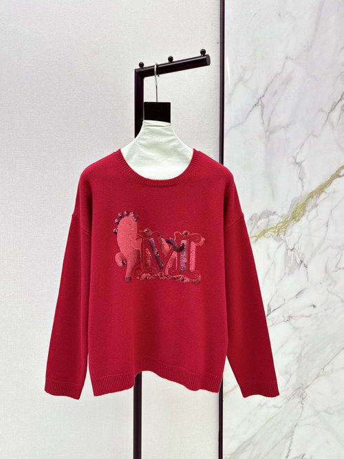 Max Mara Bead - Embroidered Round - Neck Pullover